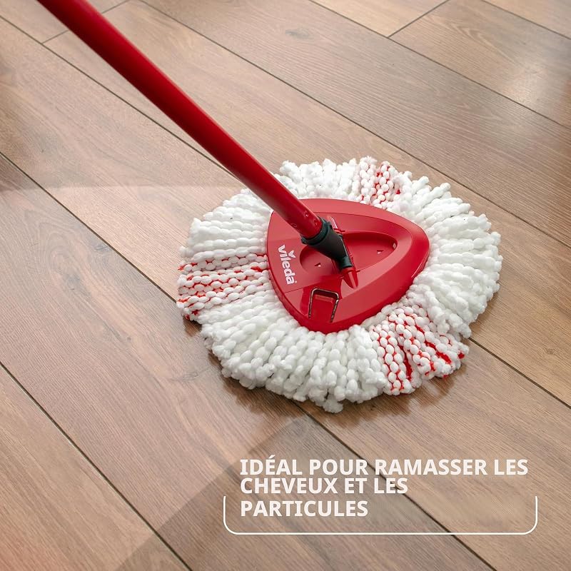 Ensemble Balai et Seau pour Les sols Turbo avec essoreur actionné par pédale | Manche télescopique 65-131 cm | Tête de Balai en Microfibre | Nettoyage en Profondeur avec Un Minimum d’Efforts