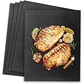 Nue Space 5PCS Copper Grill Mats for Outdoor Grill - Reusable Heat-Resistant Grill Mats for Outdoor Grill, Easy Clean Oven Liner Compatible with Gas/Charcoal/Electric Grills, 15.75x13-Inch Black