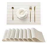 Leetaltree White with Black Stripes Placemats Set