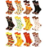 Liitrsh 12 Pairs Thanksgiving Socks - Women's Autumn Fall Socks with Cute, Novelty, Funny, Colorful Pattern Maple Leaves, Pumpkin, Turkey Designs for Women, Adult Holiday, Winter, Birthday Gifts