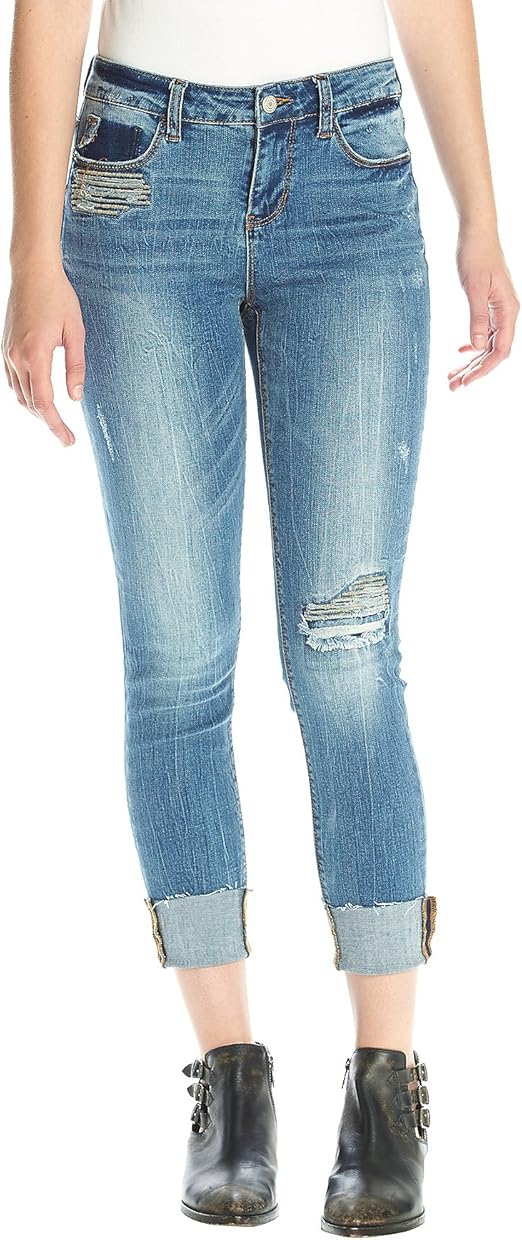Hippie Laundry Destructed High Cuff Jeans at Amazon Women's Jeans store