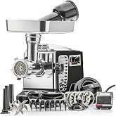 STX International Turboforce II 4000 Electric Meat Grinder | Grinds Soft Bones | Foot Pedal | 6 Grinding Plates | Stainless Steel Blades | Sausage Tubes | Kubbe Maker | Meat Claws | Patty Press &amp; More