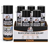 Wremest Black Spray Waterfall Foam Sealant,12 oz Can,6 Pack,Waterproof Polyurethane Expanding Pond Foam Sealer,Ideal for Water Features,Landscape Applications,Straw Use