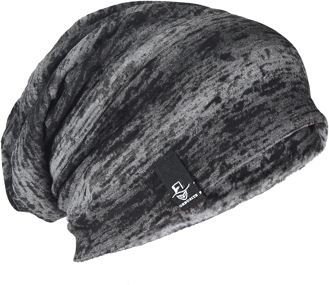 FORBUSITE Mens Thin Slouchy Beanie Retro Summer Cool Skull Cap Baggy Oversized Knit Hats