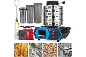 IRONWALLS Gold Melting Furnace Electric with 1+2+3kg Graphite Crucible & Ingot Mold, 1800W 110V 2102℉/1150℃ Digital Metal Melting Machine Smelting Furnace Kiln Kit for Refining Casting Jewelry DIY