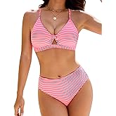 BMJL Women's Bikini Sets Striped Two Piece Swimsuit Cheeky Cute Sexy Bathing Suit Slimming Swim Suits 2025