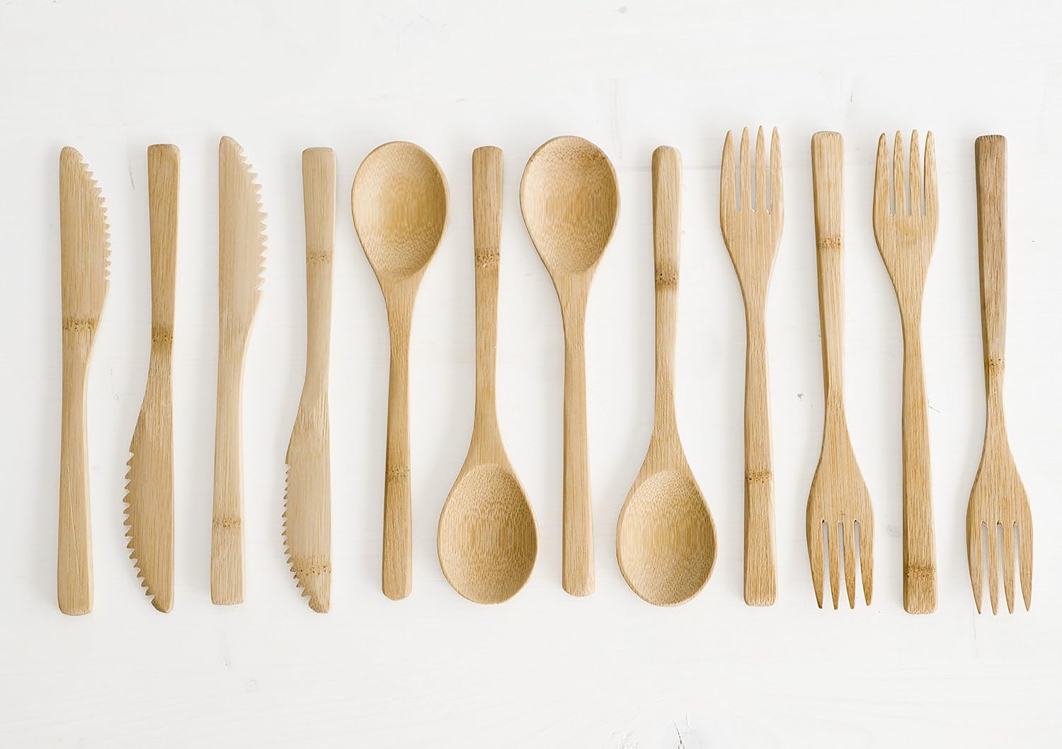 Butensil Bamboo Flatware (12 Piece Set) Reusable Silverware that is