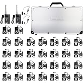Retekess T130S Tour Guide System, Church Translation System (2TX 30RX) | for Plant, School, Church, Wireless Microphone, 100m/328ft Transmission, with 32‑Slot Charge Case,Compatible with T130