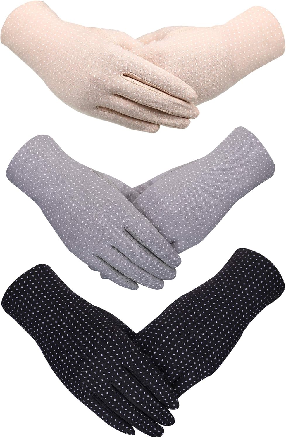 Boao 3 Pairs Women Sun Protective Gloves UV Protection Summer Sunblock Gloves Touchscreen Gloves for Driving Riding: Clothing