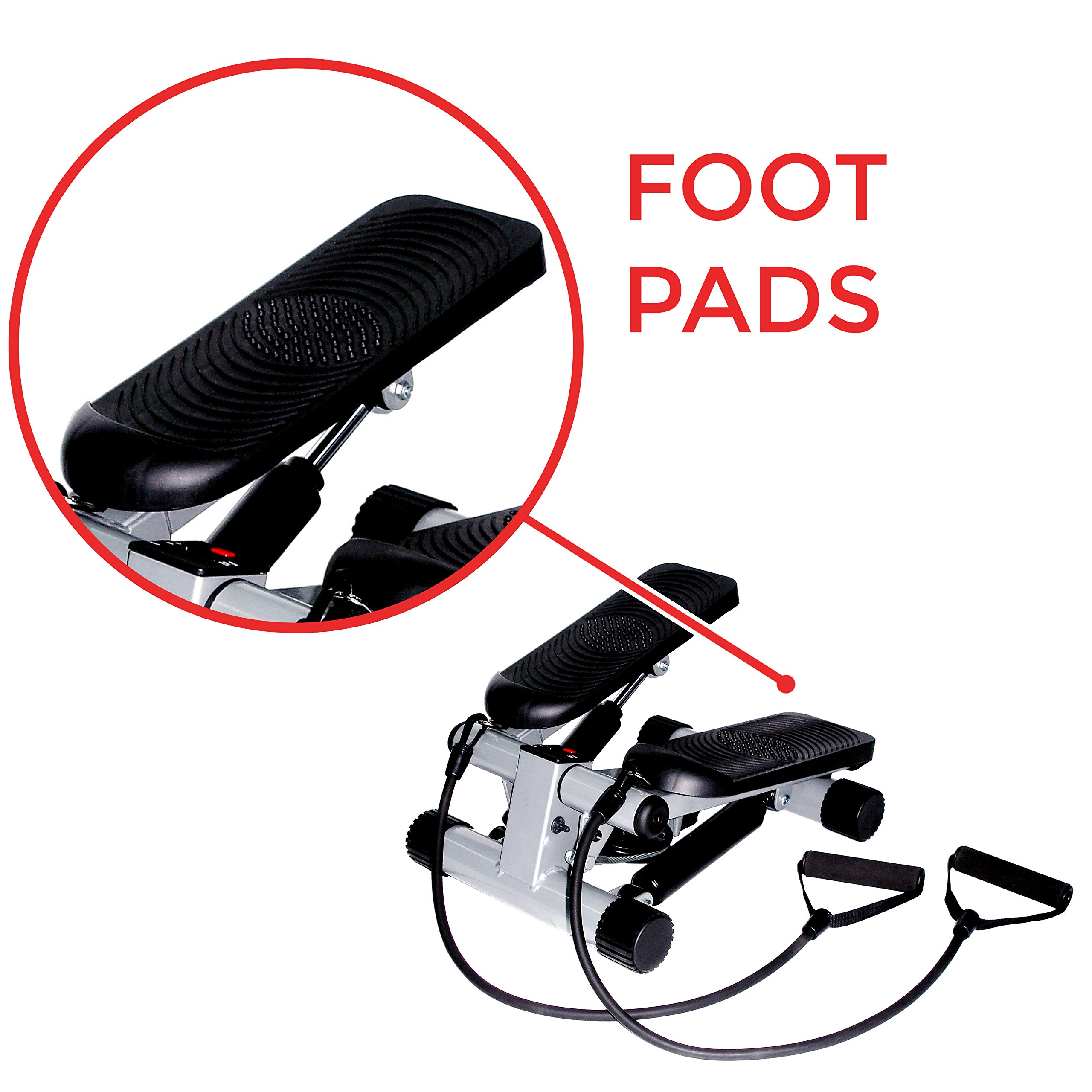 Sunny Health & Fitness Mini Steppers for Exercise at Home, Stair Step Workout Machine with Resistance Bands, Full Body Cardio Equipment with Digital Monitor No. 012 S Sunny Health & Fitness Mini Steppers for Exercise at Home, Stair Step Workout Machine with Resistance Bands, Full Body Cardio Equipment with Digital Monitor No. 012 S