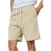 Men's Casual Shorts 7" Cotton Athletic Running Shorts Elastic Waist Drawstring Workout Sweat Shorts