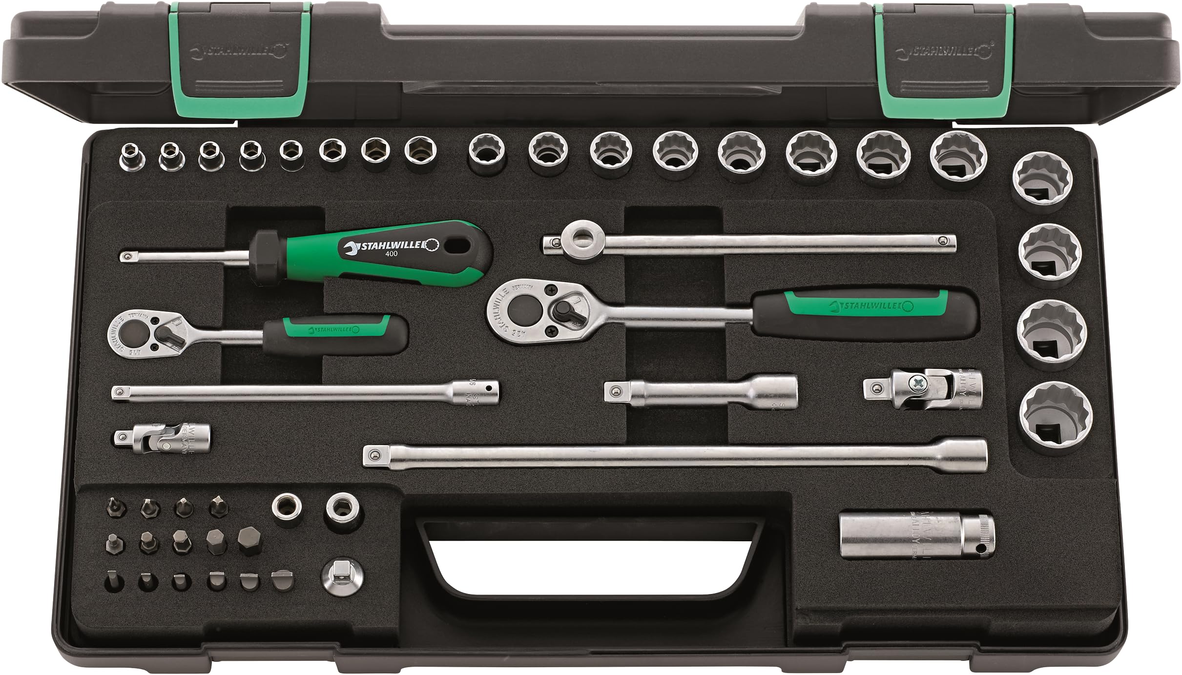 Stahlwille 96012047 Socket Spanner Set 48 Pieces in Robust, Stackable ABS Plastic Box