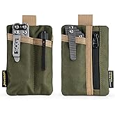 VIPERADE VE29 EDC Pouch Organizer With 3 Slots and Zipper Pocket for Everyday Carry Gears (Green/Tan)