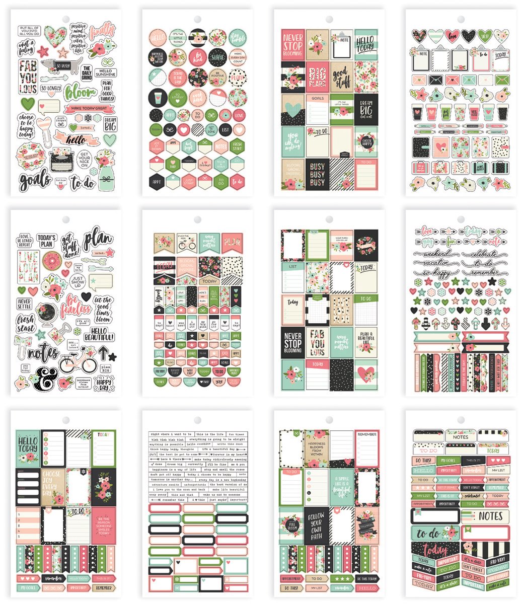 Simple Stories 7993 Carpe Diem Bloom Mini Stickers, Multi-Colour