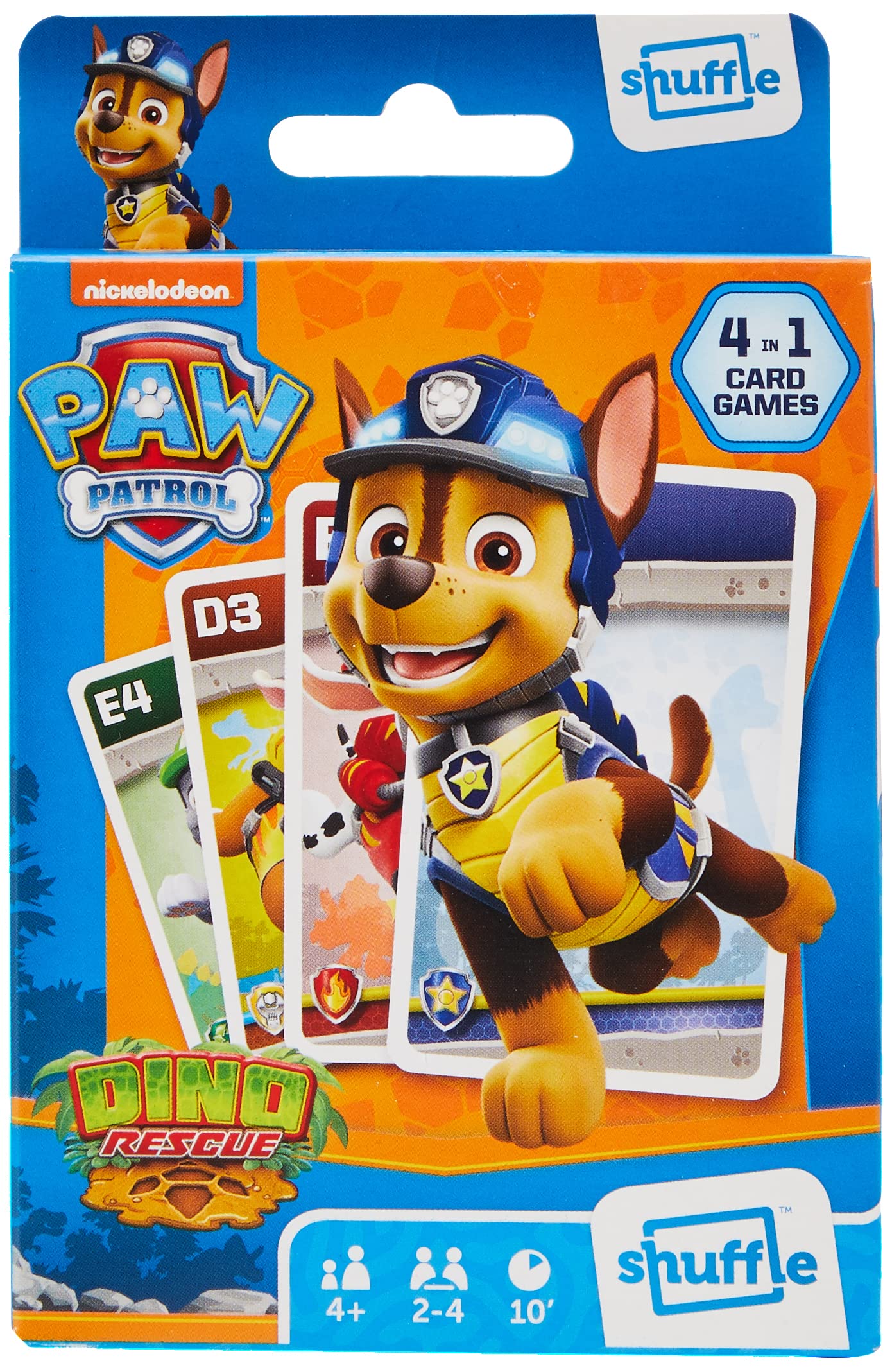 Shuffle Paw Patrol Card Games For Kids - 4 in 1 Snap, Pairs, Happy Families & Action Game, Great Gift For Kids Aged 4+