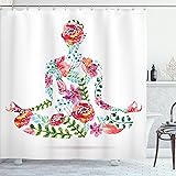 Ambesonne Yoga Shower Curtain, Colorful Yoga Pose