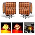 Nilight 2-Pack LED Trailer Fender Lights - Amber Front & Red Rear Clearance Marker Lights