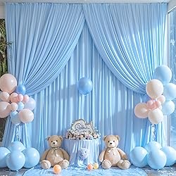 10x12 Baby Blue Backdrop Curtains for Wedding Party