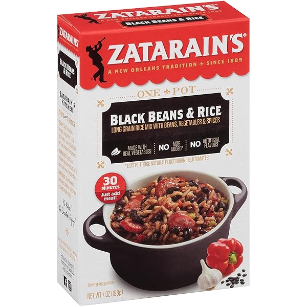 ZATARAIN’S BLACK BEANS & RICE, 7 OZ