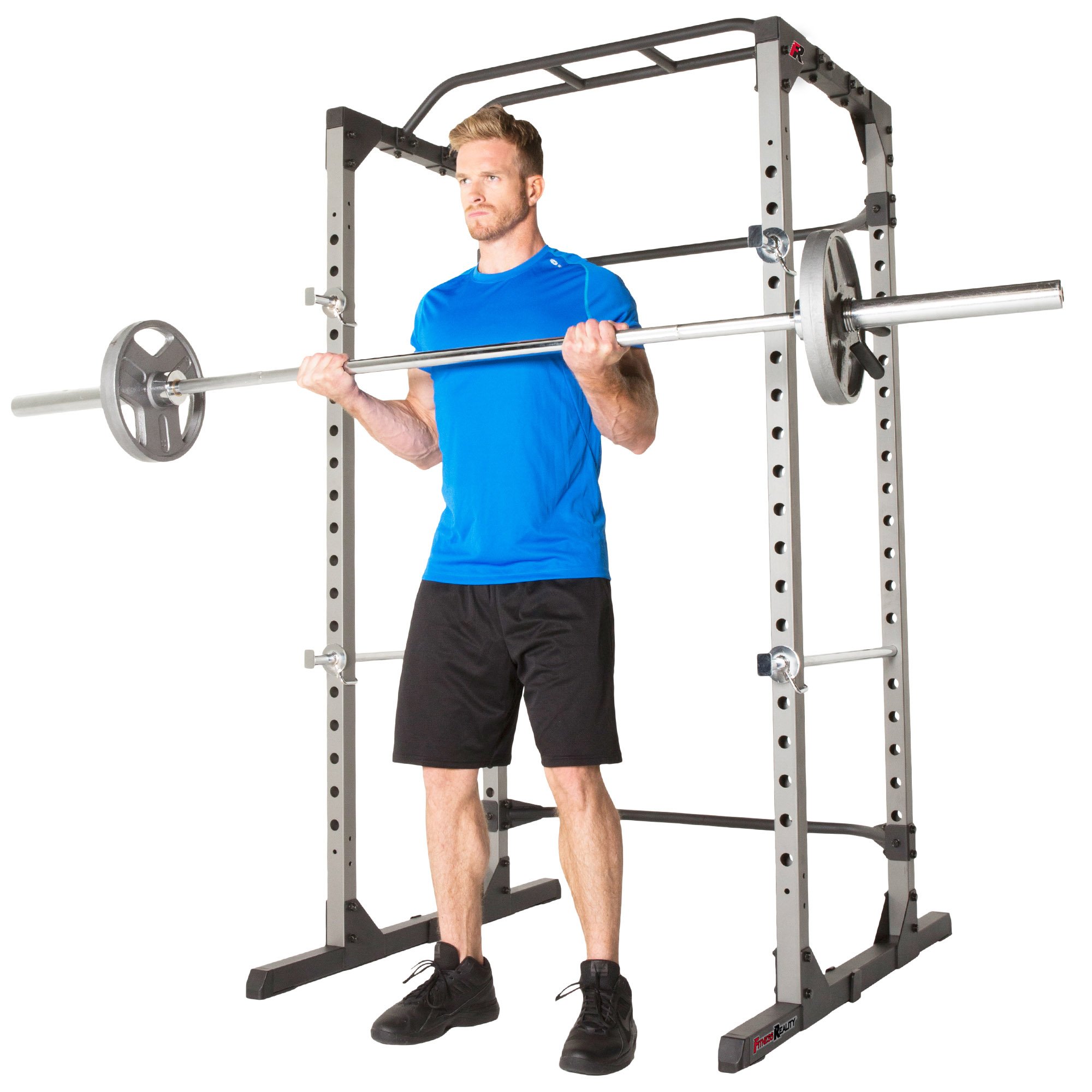 Fitness Reality 810XLT Super Max Power Cage with Optional Lat Pull down Attachment and Adjustable Leg Hold down Fitness Reality 810XLT Super Max Power Cage with Optional Lat Pull down Attachment and Adjustable Leg Hold down