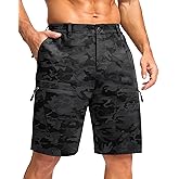 Pudolla Men's Hiking Cargo Shorts 9" Lightweight Stretch Travel Work Shorts for Men Outdoor Casual with 5 Pockets
