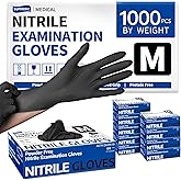 Supmedic Medical Soft Max™ Nitrile Exam Gloves, 1000Pcs Latex-Free Powder-Free Food Safe Clean Cooking Disposable Glove Black