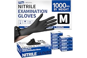 Supmedic Medical Soft Max™ Nitrile Exam Gloves, 1000Pcs Latex-Free Powder-Free Food Safe Clean Cooking Disposable Glove Black