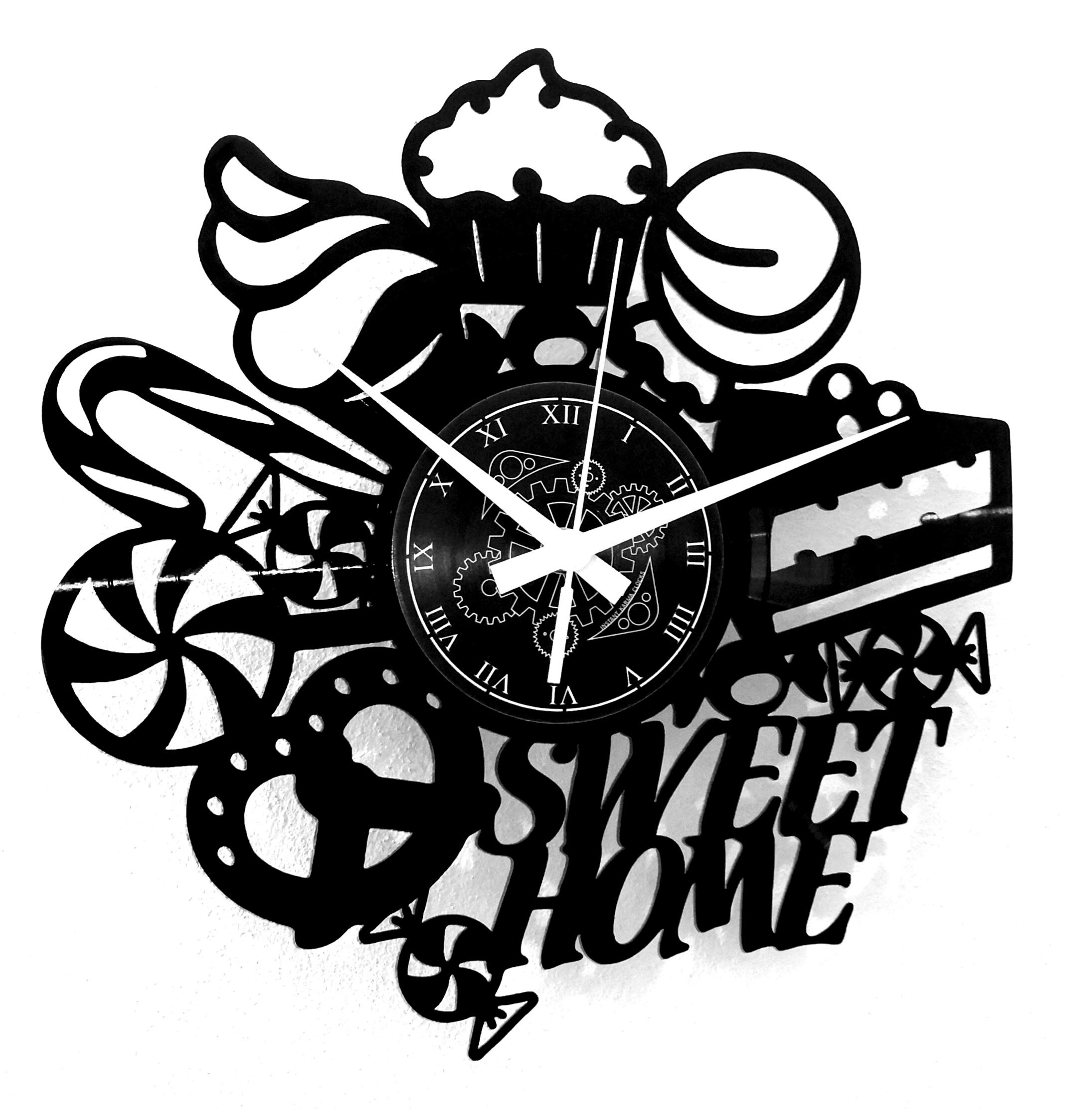 Instant Karma Clocks | Sweet Home Wall Clock – Silent No-Ticking – Perfect for Bedroom, Office, Studio, Kitchen, Living Room | Modern Design Unique Decoration