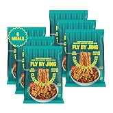 FLYBYJING Classic Soy Noodles - Sun-Dried Asian Instant Noodles with Sichuan Soy Scallion Sauce - Ready in 6 Minutes - Premium Non-Fried Vegan Noodle, 12g Protein, Non-GMO (Pack of 6)
