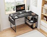 HOMIDEC L Shaped Desk 100CM Computer Desk with Reversible Shelf Office Table view 2
