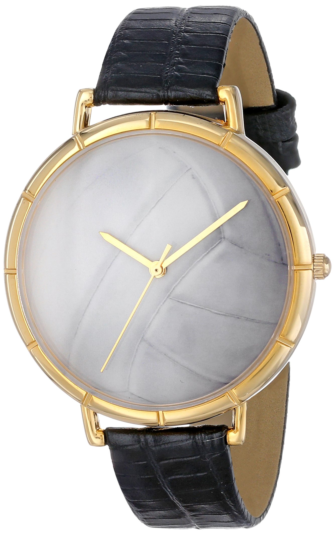 Whimsical Watches Volleyball Lover Black Leather and Goldtone Photo Unisex Quartz Watch with White Dial Analogue Display and Multicolour Leather Strap N-0840015