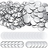600 Pieces Blank Button Making Supplies Round Badge Parts Metal Pin Button Kit for Badge Make Machine, Including Metal Shells Back Cover and Clear Film(1 Inch)