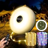 OGERY Camping String Lights with Remote, 4 in 1 Quick Storage 32.8FT 8 Mode | Rechargeable Fairy Lights, Portable Lantern LED Lamp for Halloween Christmas Outdoor Indoor Patio Yard Decor Essentials