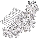 Ammei Headpiece Silver Wedding Hair Comb With Pearls and Crystals Wedding Hair Accessories Bridal Headpiece Or For Parties