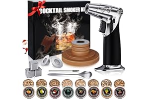 PECROL Cocktail Smoker Kit with Torch Old Fashioned Smoker Kit Whiskey Smoker Kit with 8 Flavors Wood Chips Food Drink Smoker Infuser Kit Bourbon Smoker Kit Whiskey Christmas for Men Dad Husband No Butane