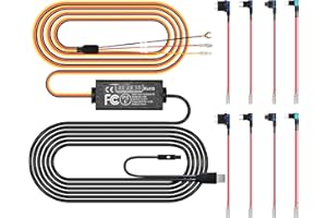 Pelsee Dash Cam Hardwire Kit, Full Set Hard Wire Kit Fuse for P1 Pro, S3 Touch, P1DUO Dash Cam, 12V-24V to 5V Car Dash Camera Charger Power Cord, 4 Fuse Cable and Installation Tool