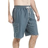 Landisun Mens Swim Trunks Board Shorts Swimsuit Swimwear Swim Shorts Bathing Suits Quick Dry with Mesh Lining