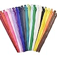 20PCS #5 Resin Non-Separating Zippers 20 Colors Mixed Close-end Molded Plastic Zippers Bulk for Sewing Clothes Purse Bags Garment Home DIY Projects