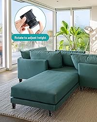 HDAJY 8-Pack 2 Inch Furniture Legs, Stainless Steel