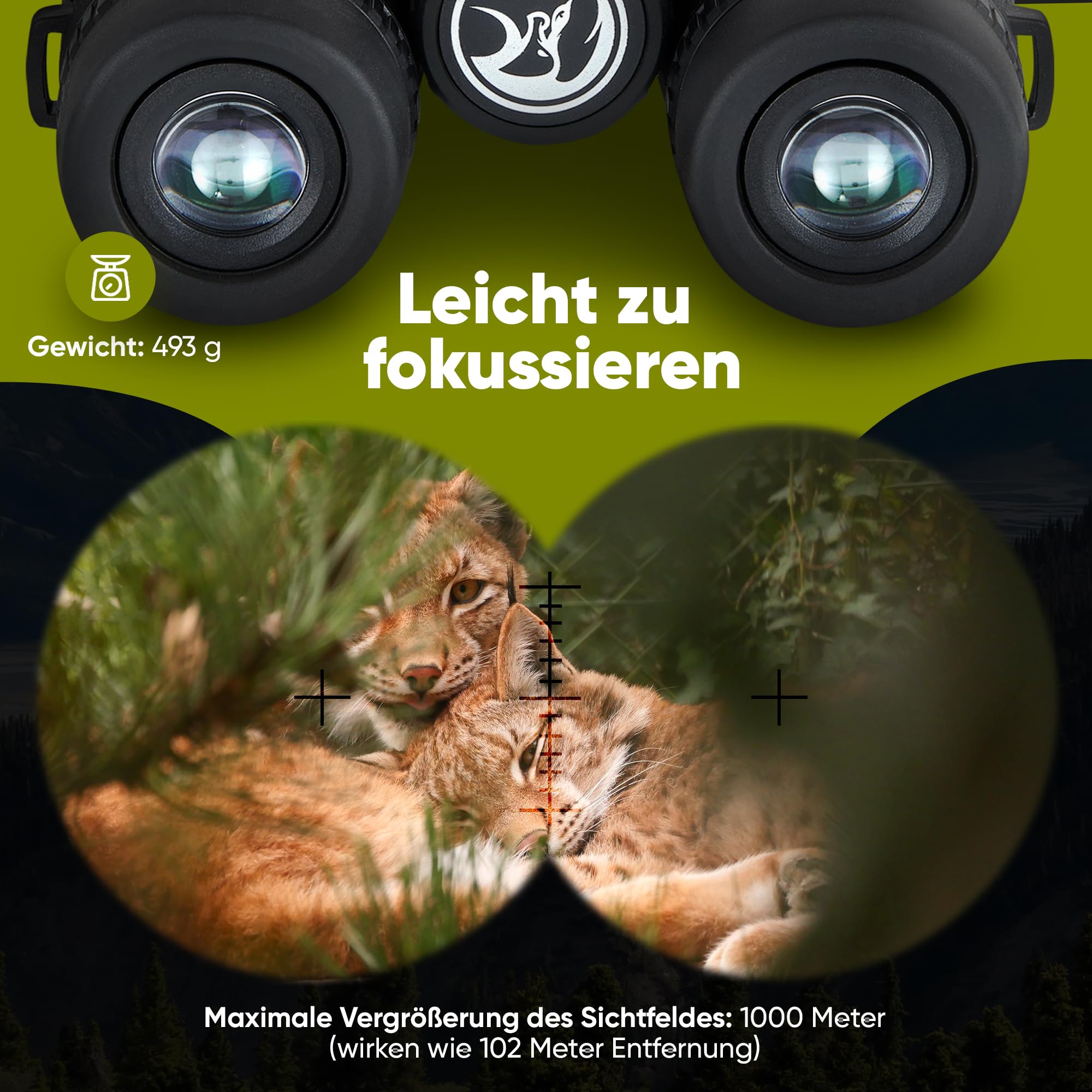 Adler Focus Fernglas 10x42 für Erwachsene, Eagle-Eye-Technologie, 18mm HD Augenmuschel, BAK4+FMC, Feldstecher, für Brillenträger, Reisen, Wandern, Jagd, Perfekt für Brillenträger! 6