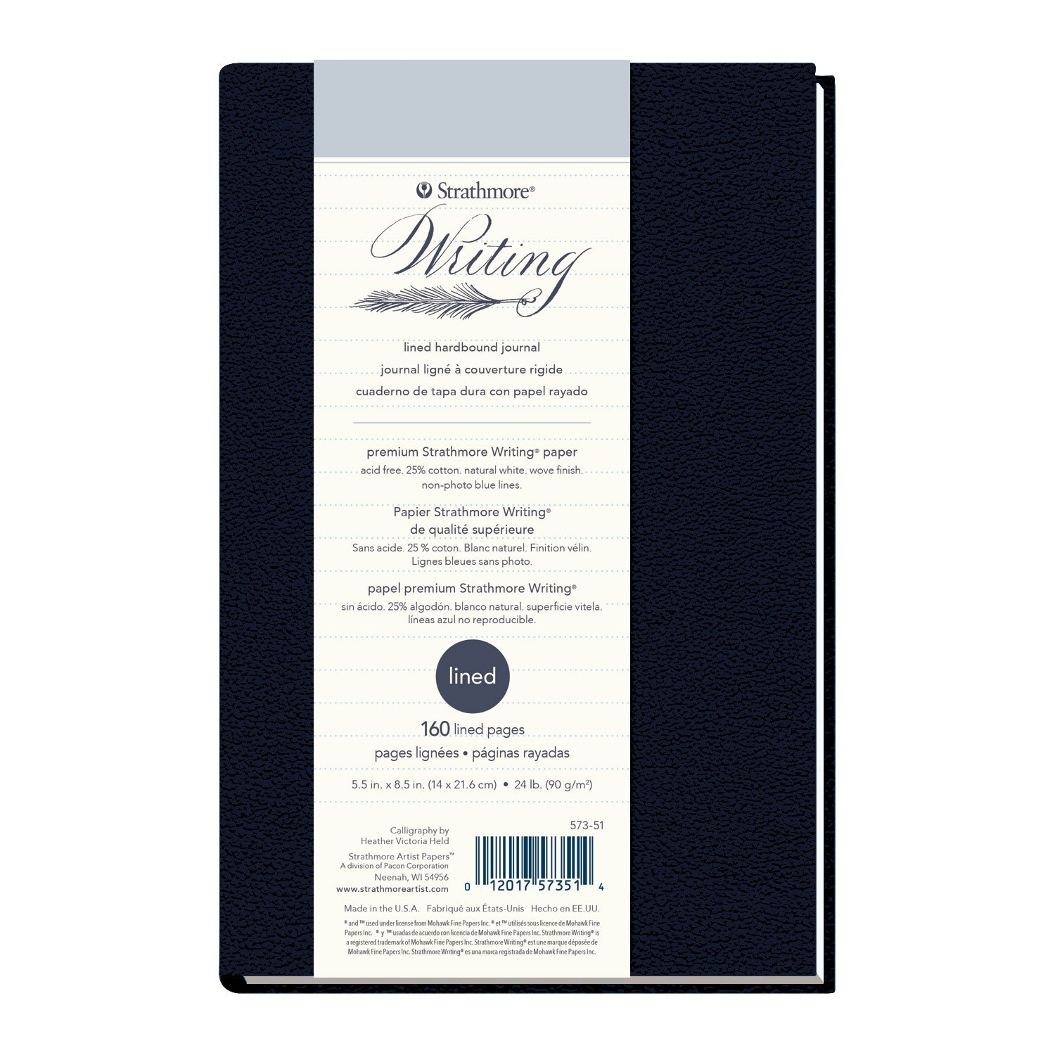 Pro-Art Paper Strathmore Hardcover Journal Lined 5.5-inch x 8.5-inch, 80 Sheets