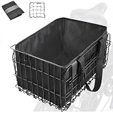 Zacro Bike Basket Rear Folding Metal Bicycle Ebike Basket, Quick Release Design for Adult Women/Men Carrying Dogs, Pets, Fruit &amp; Grocery