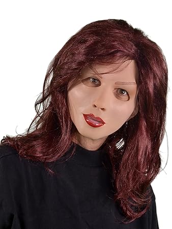 Diva Maske aus Schaumlatex mit roten Haaren