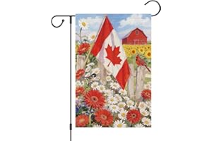 Louise Maelys Patriotic Garden Flag 12x18 Double Sided, Burlap Small Welcome Canada Day Farmhouse Rustic Canadian Flags Sprin