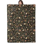 AHUCIZ Cute Opossum Blanket,Possum with Moon and Floral Fleece Blankets,Soft Warm Decorative Throw for Bedroom,Living Room,Travel,Camping,Practical Throws Gifts for Kids Animal Lovers,50X60 Inch