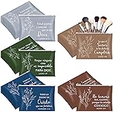 Y1tvei Spanish Bible Bag Gifts - 100Pcs Sketch Flower EVA Cosmetic Bag Bulk, Religious Bible Verse Waterproof Toiletry Pouch Organizer Travel Makeup Bag Gifts for Christian Church Party Favors Women