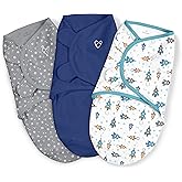 SwaddleMe by Ingenuity Original Swaddle, 100% Cotton, Improves Sleep & Calms Startle Reflex, 3-6 Months, 1.0 TOG, 3-Pack, Bab