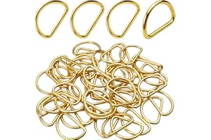 BronaGrand Pack of 50 Metal Nickel Plated D Ring (1inch)