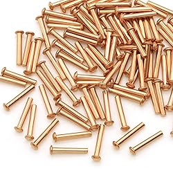 100 Pieces Round Head Solid Rivets Fasteners Copper