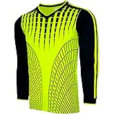 Boy's Goalkeeper Soccer Jersey, Padded Goalie Shirt with Sponge Protector Youth Sizes